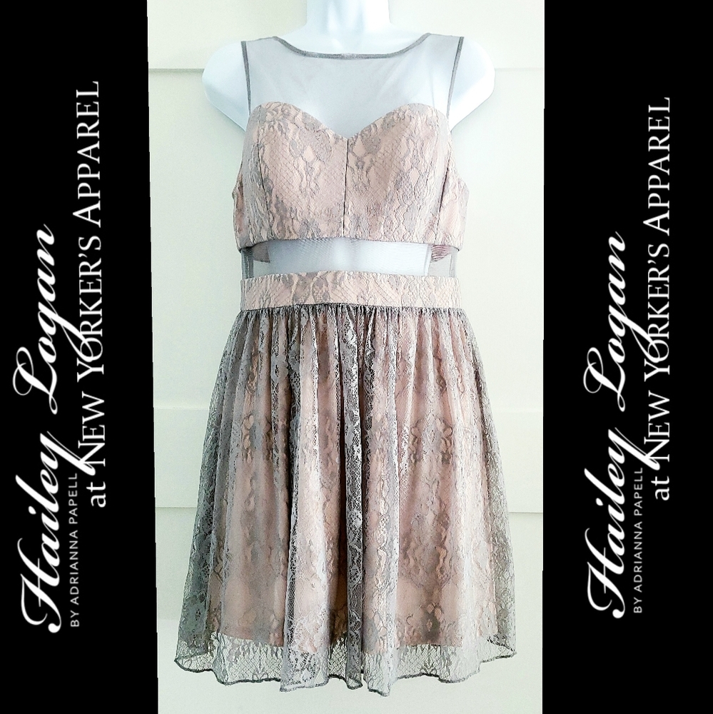 Hailey Logan Sweetheart Sheer Mini Dress